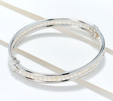 Honora Sterling Silver Floating Cultured Pearl Polished Bangle Small